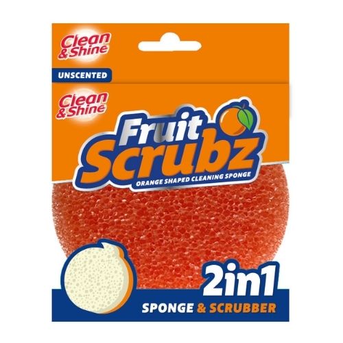 Clean and Shine Fruit Scrubz Sponge and Scrubber Cloths, Sponges & Scourers FabFinds Orange  