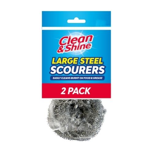 Clean & Shine Large Spiral Steel Scourers 2 Pack Cloths, Sponges & Scourers Clean & Shine   