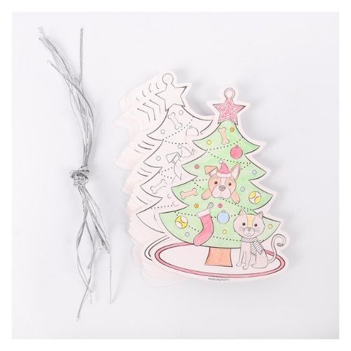 Colour in Christmas Hanging Decorations 24 Pk Christmas Decorations FabFinds   