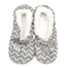 Ladies Cosy Toes Slippers Grey White Zigzag Slippers Love to Laze   