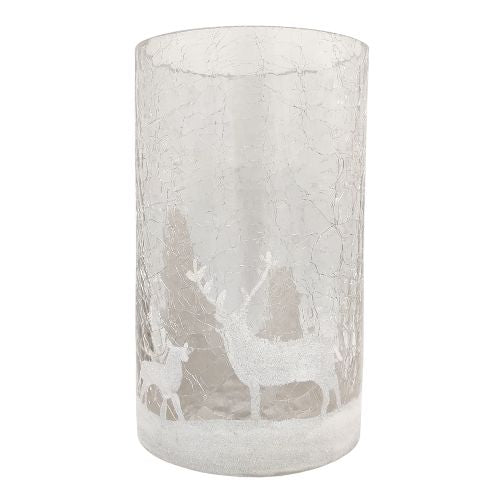 Christmas Crackle Glass Effect Candle Holder Christmas Decoration FabFinds   