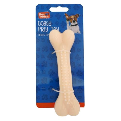 Pet Touch Hard Bone Dog Toy Available In 2 Colours Dog Toys Pet Touch White  