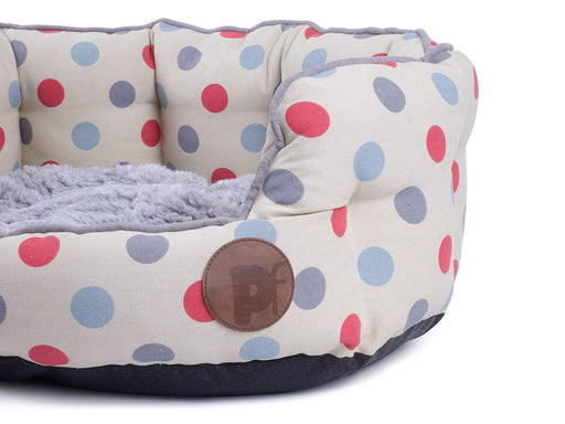 Petface Multi Polka Dots Print Oval Dog Bed - Small Dog Beds Petface   