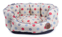 Petface Multi Polka Dots Print Oval Dog Bed - Medium Dog Beds Petface   