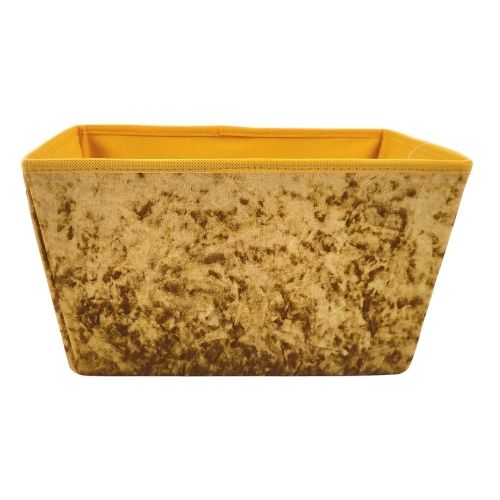 Home Collection Crushed Velvet Storage Basket Storage Baskets FabFinds   