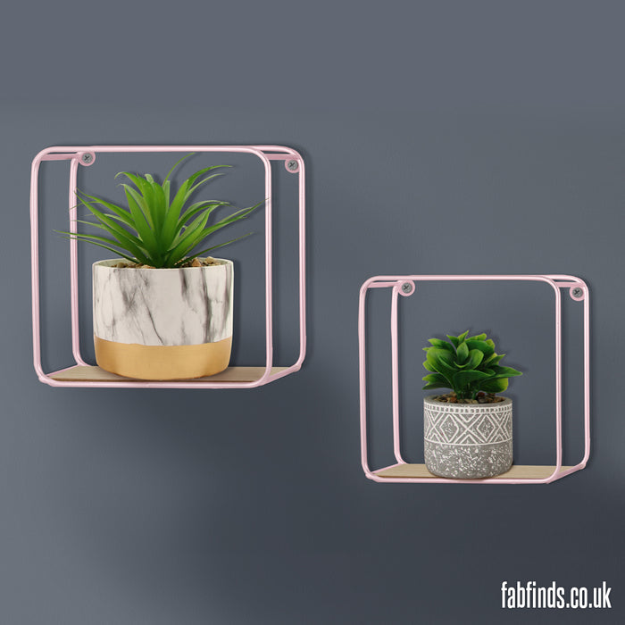 Home Collection Wire Cube Shelves 2 Pack Assorted Colours Shelving Home Collection Pink  