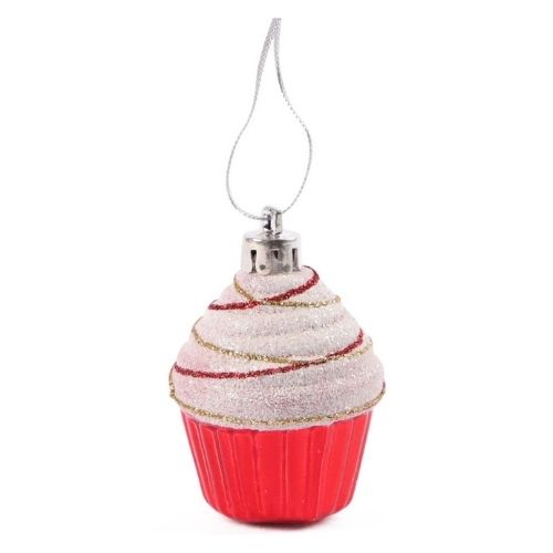 Christmas Cupcake Tree Decorations 6 Pk Christmas Baubles, Ornaments & Tinsel FabFinds   