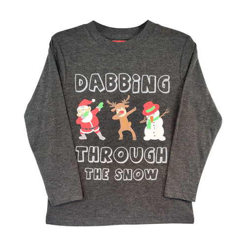 Dabbing Through The Snow Boys Christmas T-shirt Assorted Sizes Kids Clothing FabFinds   