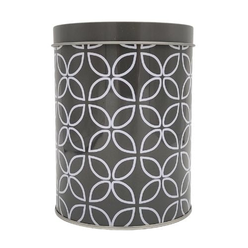 Geometric Leaf Pattern Kitchen Canister Dark Grey/White Kitchen Storage FabFinds   