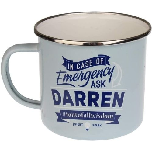 Enamel Personalised Coffee Mug Darren Mugs FabFinds   