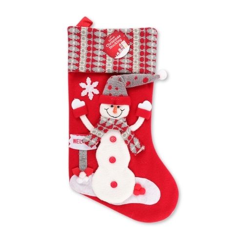 Deluxe Christmas Stocking Assorted Designs Christmas Stockings FabFinds Snowman  
