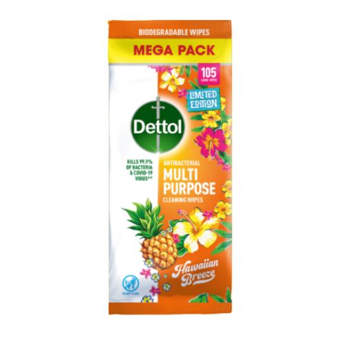 Dettol Anti-Bacterial Multipurpose Cleaning Wipes Hawaiian Breeze 105 Pk Cleaning Wipes Dettol   