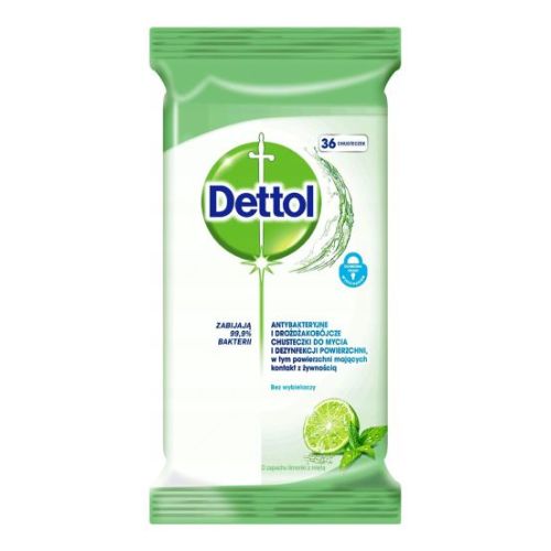 Dettol Antibcaterial Cleansing Surface Wipes Lime & Mint 36 Pack Cleaning Wipes Dettol   