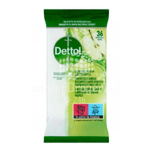 Dettol Power & Fresh Green Apple Cleaning Wipes 36 Pk Cleaning Wipes Dettol   