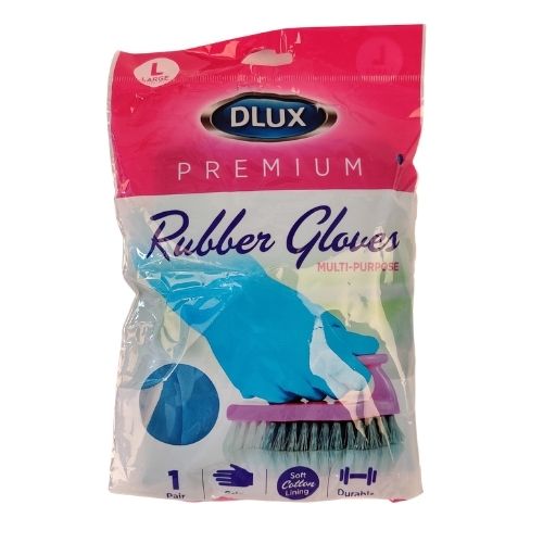 Dlux Premium Blue Rubber Gloves 1 Pair - Assorted Sizes Rubber Gloves Dlux   
