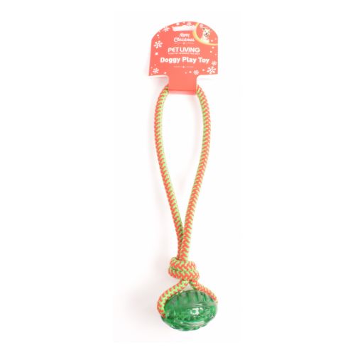 Pet Living Christmas Doggy Play Toy With Rope Christmas Gifts for Dogs FabFinds Green Oval  