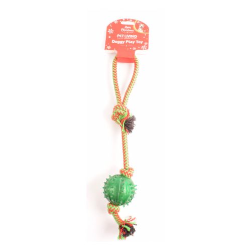 Pet Living Christmas Doggy Play Toy With Rope Christmas Gifts for Dogs FabFinds Green Circle  