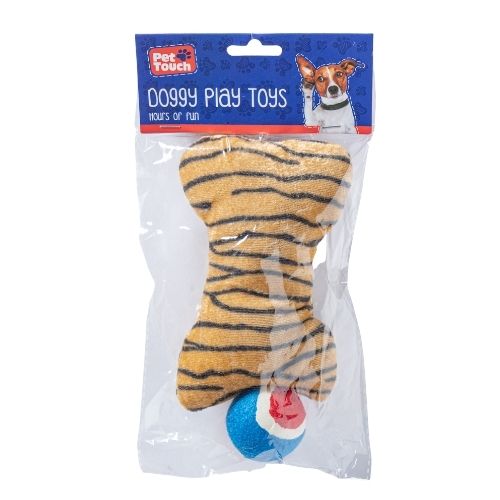 Pet Touch Soft Tiger Print Doggy Play Toy Dog Toys Pet Touch   