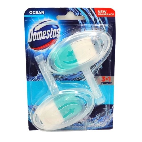 Domestos 3 in 1 Ocean Rim Block Toilet Cleaner 2 Pack Toilet Cleaners Domestos   