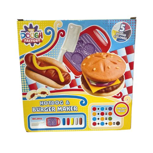 The Dough Factory Hotdog & Burger Maker Modelling Dough Playset Arts & Crafts Nixy Toys   