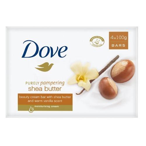 Dove Shea Butter & Warm Vanilla Beauty Cream Bar 4x100g Hand Wash & Soap dove   