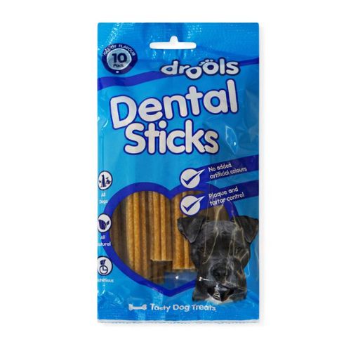 Drools Dog Dental Sticks 10 Pack Dog Treats Drools   