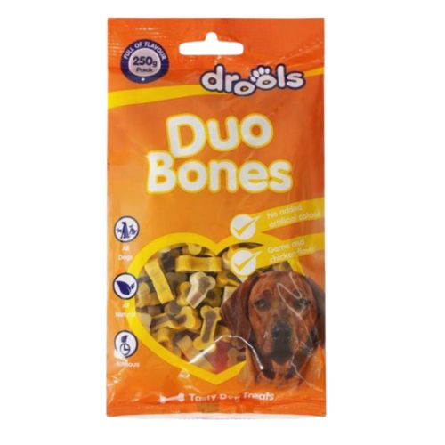 Drools Duo Bones Dog Treats Game And Chicken 250g Dog Treats Drools   