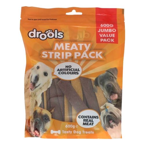 Drools Meaty Strip Pack Dog Treats 600g Dog Treats Drools   