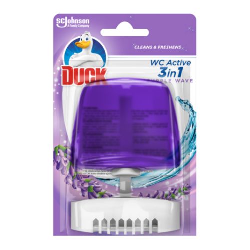 Duck Liquid 3-In-1 Toilet Rim Block Purple Wave 55ml Toilet Cleaners Duck   