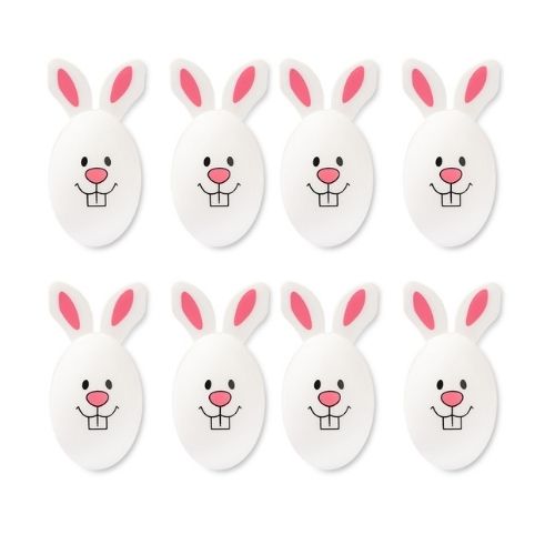 Happy Animal Easter Eggs 8 Pack Easter Gifts & Decorations FabFinds White Rabbit  