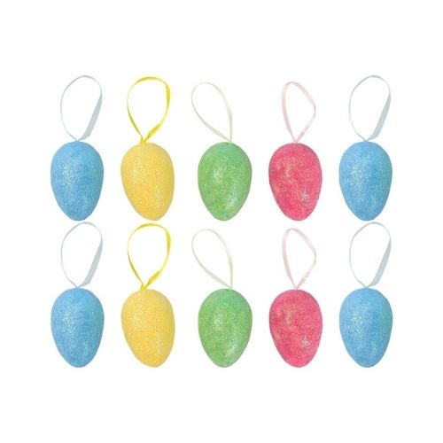 Hanging Foam Easter Egg Decorations 10 Pack Easter Gifts & Decorations tallon   