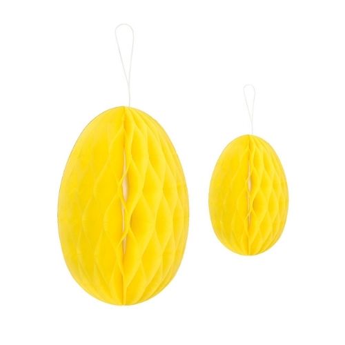 Easter Egg Honeycomb Decorations 2 Pk Easter Gifts & Decorations FabFinds Yellow  