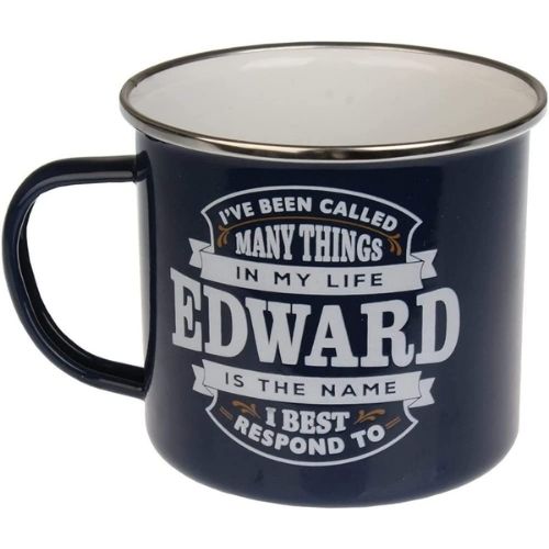Enamel Personalised Coffee Mug Edward Mugs FabFinds   