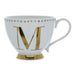 Initial M Electroplated Gold Footed Mug Mugs Candlelight   