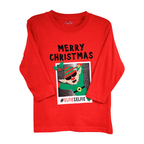 Elfie Selfie Boys Christmas Top Assorted Sizes Kids Clothing FabFinds   
