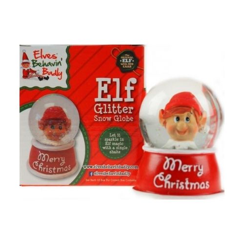Elves Behavin' Badly Elf Glitter Snow Globe Christmas Decoration Elves Behavin' Badly   