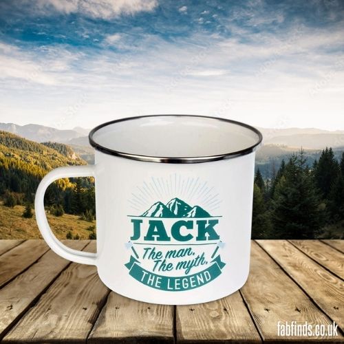 Enamel Personalised Coffee Mug Jack Mugs FabFinds   