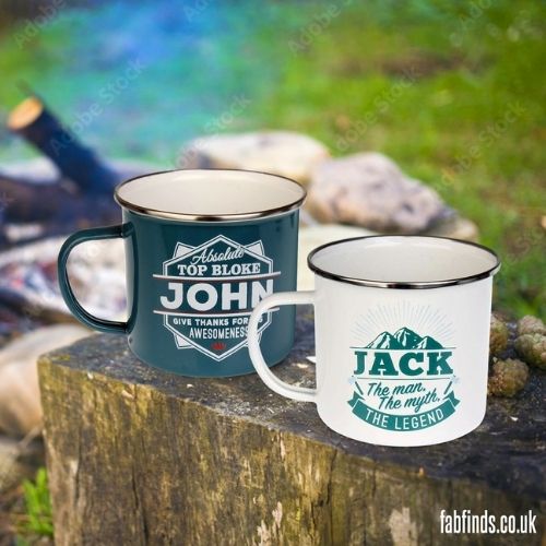 Enamel Personalised Coffee Mug John Mugs FabFinds   