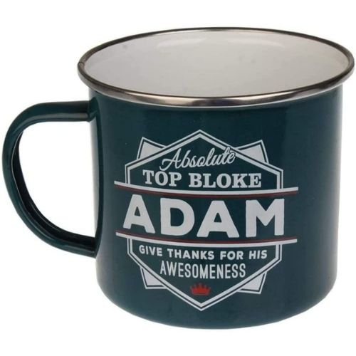 Enamel Personalised Coffee Mug Adam Mugs FabFinds   