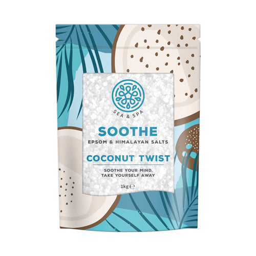 Soothe Coconut Twist Epsom & Himalayan Salts 1kg Bath Salts & Bombs Sea & Spa   