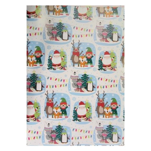 Extra Wide Kids Santa & Friends Christmas Gift Wrap 5M Christmas Wrapping & Tissue Paper FabFinds   