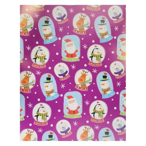 Extra Wide Kids Purple Christmas Gift Wrap 5M Christmas Wrapping & Tissue Paper FabFinds   