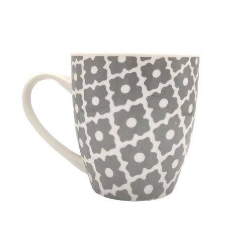 Hugga Mug Grey & White Geometric Patterned Mug Mugs PS Imports   