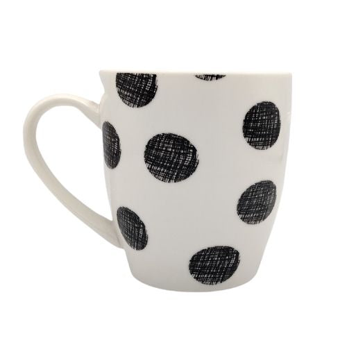 Hugga Mug Black Scribble Spot Design Mug Mugs PS Imports   