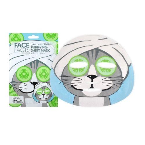 Face Facts Pampered Kitten Purifying Printed Sheet Face Mask 20ml Face Masks face facts   