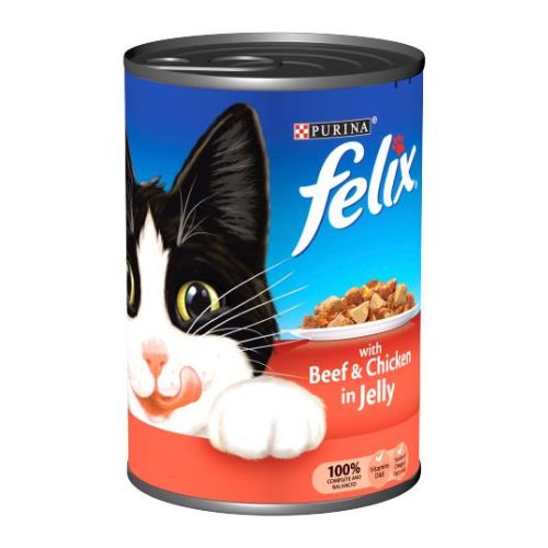 Felix Beef & Chicken In Jelly Can Cat Food 400g Cat Food Felix   
