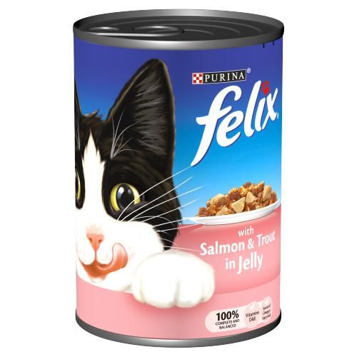 Felix Salmon & Trout In Jelly Can 400g Cat Food & Treats Felix   