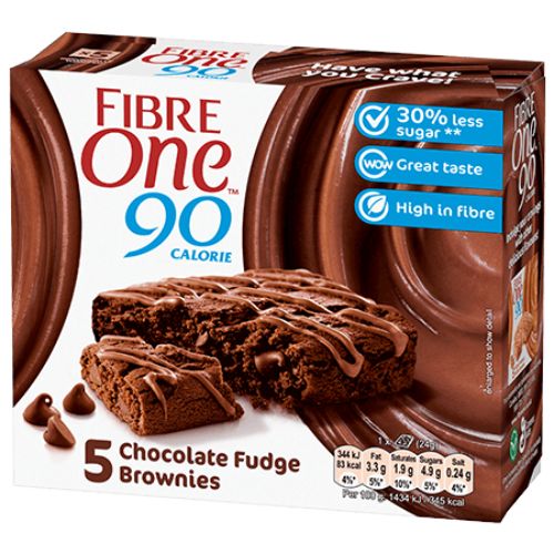 Fibre One 90 Calorie Chocolate Fudge Brownies 5 Pk 120g Biscuits & Cereal Bars fibre one   