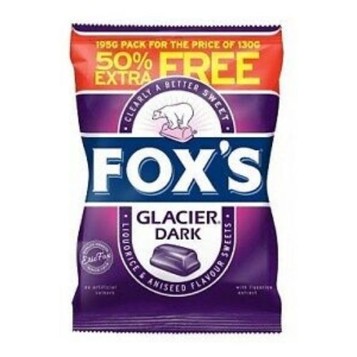 Fox's Glacier Dark Sweets 130g + 50% Free Sweets, Mints & Chewing Gum Fox's   