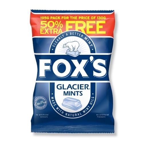Fox's Glacier Mints 130g + 50% Free Sweets, Mints & Chewing Gum Fox's   